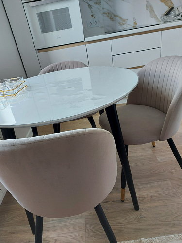 Стул на металлокаркасе Gabi 1 light blue / black / gold фото покупателя 28