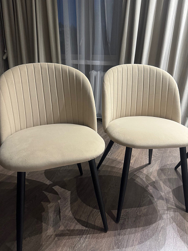 Стул на металлокаркасе Gabi 1 light blue / black / gold фото покупателя 577