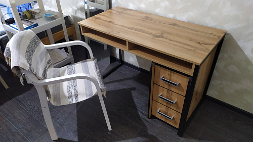 Письменный стол Леон Лофт дуб делано светлый / белый матовый фото покупателя 166