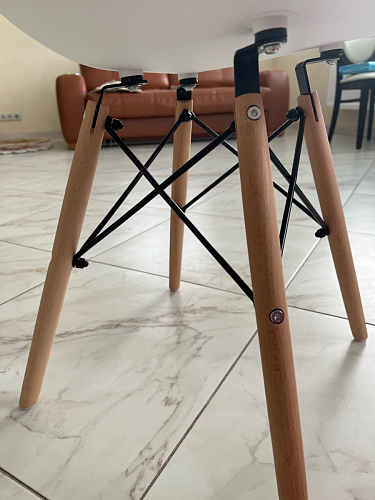 Пластиковый стул Eames PC-015 серо-голубой / дерево фото покупателя 156
