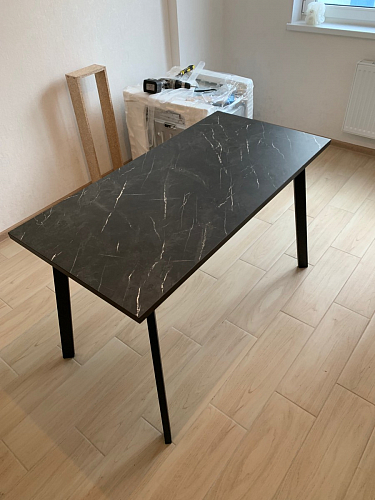 Стол Тринити Лофт 120 32 мм дуб галифакс табако / черный матовый фото покупателя 291