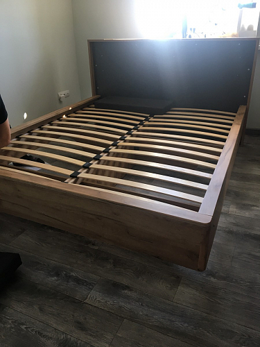 Двуспальная кровать Клауд 160х200 парящая дуб крафт золотой / антрацит фото покупателя 27