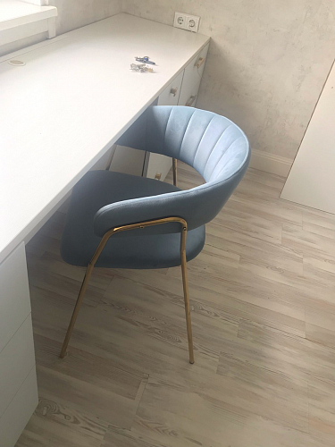 Стул на металлокаркасе Kamelia голубой / голубой / золотой фото покупателя 39