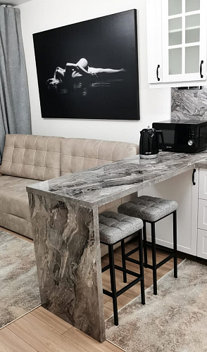 Барный стул Лофт микровелюр катания блэк / черный матовый фото покупателя 260