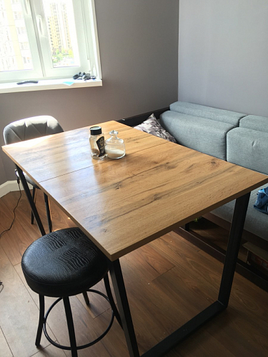 Деревянный стол Лота Лофт 120x75 дуб крафт табачный / черный матовый фото покупателя 45