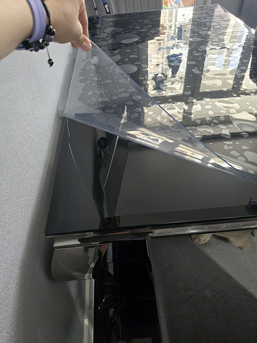 Стеклянный стол Риполь 140(180)х80 cтатуарио / черный фото покупателя 3