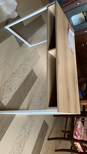 Письменный стол Леон Лофт дуб делано светлый / белый матовый фото покупателя 49