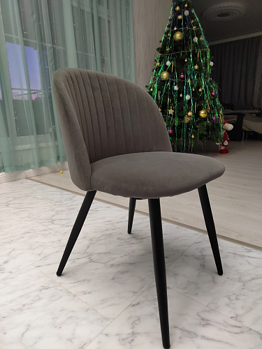 Стул на металлокаркасе Gabi 1 light purple / black / gold фото покупателя 56