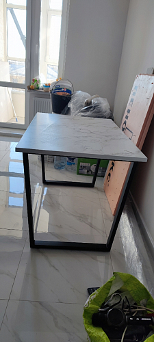 Стол Лота Лофт 120 32 мм бетон / черный матовый фото покупателя 247