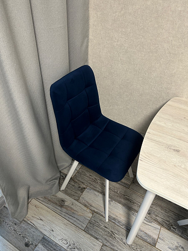 Стул на металлокаркасе Чилли синяя ткань / белый фото покупателя 304