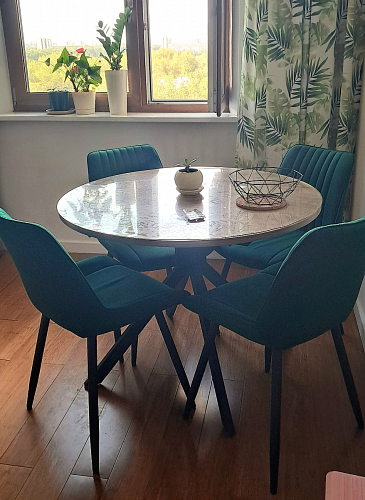 Стул на металлокаркасе Седа К латте / черный фото покупателя 60