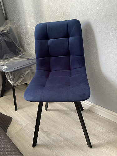 Стул на металлокаркасе Чилли К светло-серый велюр / черный каркас фото покупателя 692