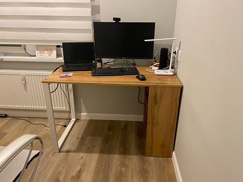 Письменный стол Битти Лофт 116х60х75 дуб делано светлый / белый матовый фото покупателя 70