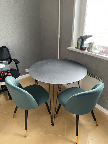 Стул на металлокаркасе Gabi green / black / silver фото покупателя 329