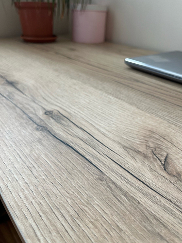 Письменный стол Битти Лофт 116х60х75 дуб делано светлый / белый матовый фото покупателя 106