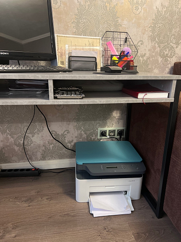 Письменный стол Леон Лофт бетон / черный матовый фото покупателя 136