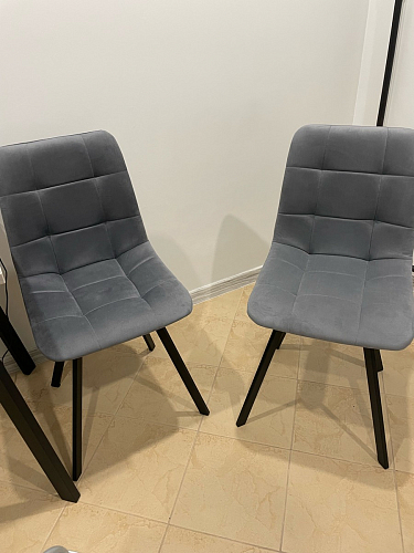 Стул на металлокаркасе Чилли синяя ткань / белый фото покупателя 844