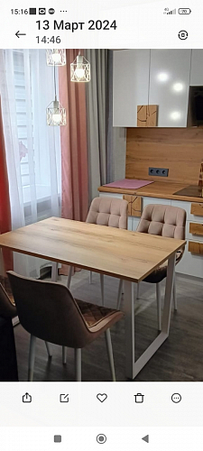 Деревянный стол Барон О 200 х 90 белая пленка шагрень / черный фото покупателя 39