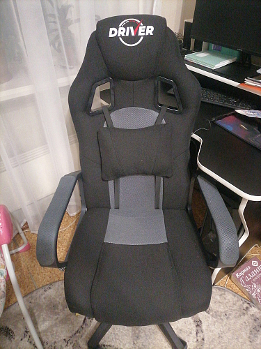 Компьютерное кресло Driver/Драйвер кожзам черный / серый фото покупателя 71