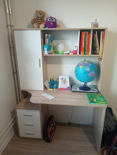 Компьютерный стол КСТ-16 левый дуб сонома / белый фото покупателя 105