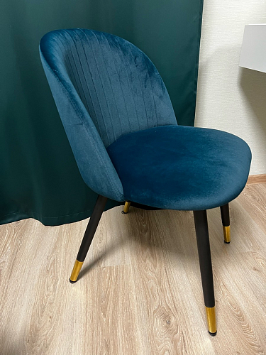 Стул на металлокаркасе Gabi 1 light blue / black / gold фото покупателя 712
