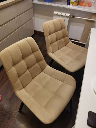 Стул на металлокаркасе Челси бежевый / белый каркас фото покупателя 155