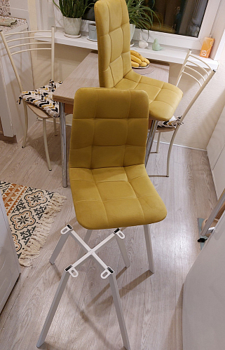 Стул на металлокаркасе Чилли бежевый / белый каркас фото покупателя 1544