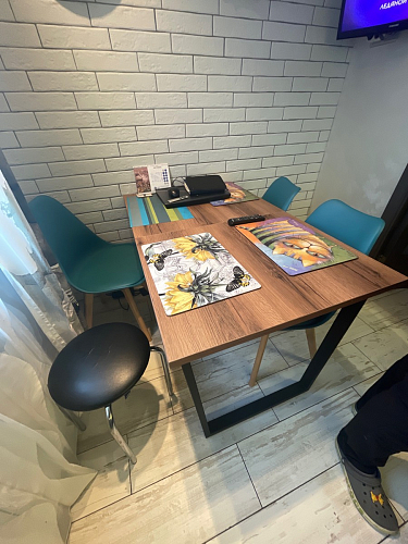 Стол раскладной Лота Лофт 120 25 мм юта / черный матовый фото покупателя 254