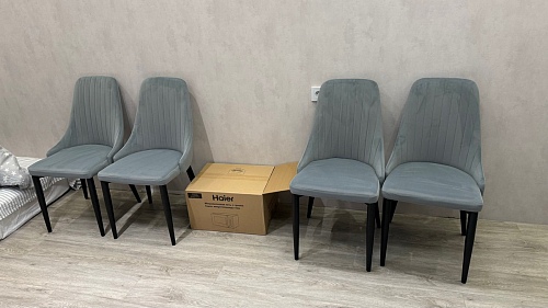 Стул на металлокаркасе Kora light blue / white фото покупателя 379