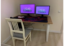 Деревянный стол Лота Лофт 120(160)х75 черный матовый / бетон светлый фото покупателя 479