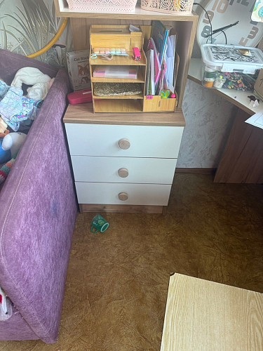 Компьютерный стол Ганор правый дуб вотан / белый фото покупателя 4