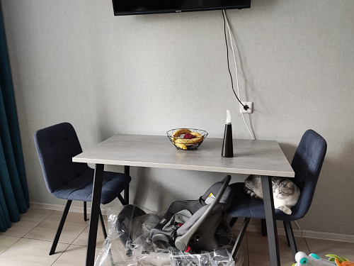 Стол Тринити Лофт 120 32 мм бетон / черный матовый фото покупателя 207