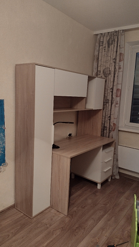 Компьютерный стол Комфорт 12.95 N дуб сонома / сатин фото покупателя 13