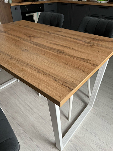 Деревянный стол Лота Лофт 120х75 белый матовый / дуб крафт золотой фото покупателя 13