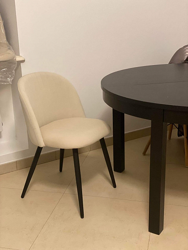 Стул на металлокаркасе Gabi dark beige / black / silver фото покупателя 952