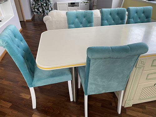 Стул Amelia white / fabric tiffany фото покупателя 15