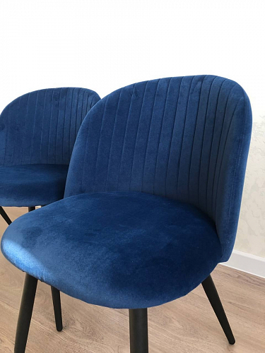 Стул на металлокаркасе Gabi 1 light blue / black / gold фото покупателя 307