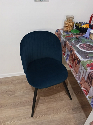 Стул на металлокаркасе Gabi 1 light blue / black / gold фото покупателя 298