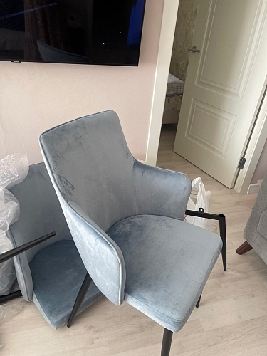 Стул на металлокаркасе Benza dark blue / black / gold фото покупателя 2