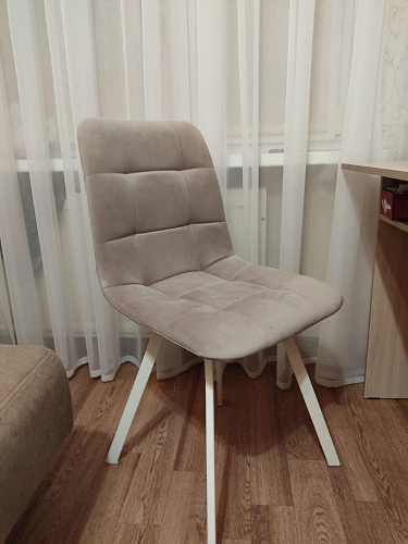 Стул на металлокаркасе Чилли синяя ткань / белый фото покупателя 925