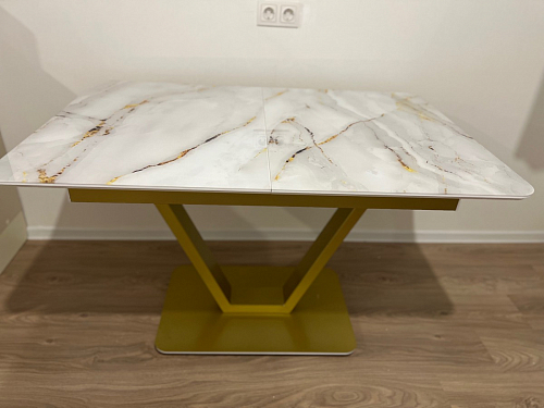 Стол на тумбе Бугун белый / золото фото покупателя 18