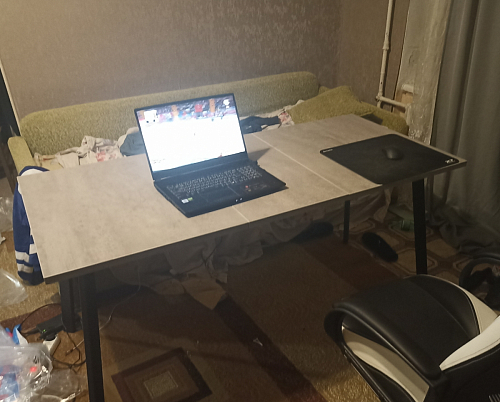 Стол Тринити Лофт 120 32 мм дуб галифакс табако / черный матовый фото покупателя 426