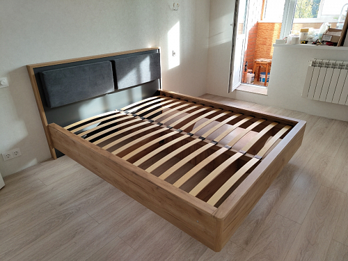 Двуспальная кровать Клауд 160х200 парящая дуб крафт золотой / антрацит фото покупателя 504