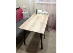 Стол Тринити Лофт 120 25 мм черный матовый / дуб делано светлый фото покупателя 7