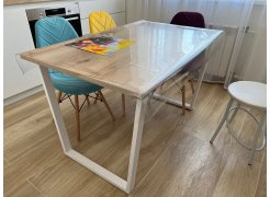 Деревянный стол Барон О 180 х 90 белая пленка шагрень / черный фото покупателя 4