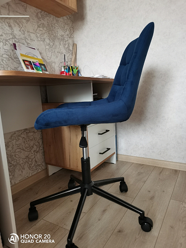 Компьютерное кресло Честер синий (velutto 46 ) / белый фото покупателя 4