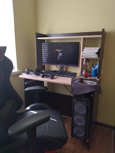 Компьютерный стол Грета-1 венге / дуб молочный фото покупателя 2