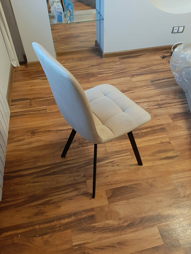 Стул на металлокаркасе Чилли синяя ткань / белый фото покупателя 457