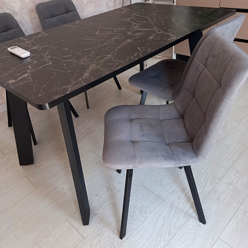 Стул на металлокаркасе Чилли синяя ткань / белый фото покупателя 309