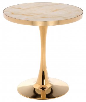 Деревянный стол Dorian 70x75 бежевый / золотой